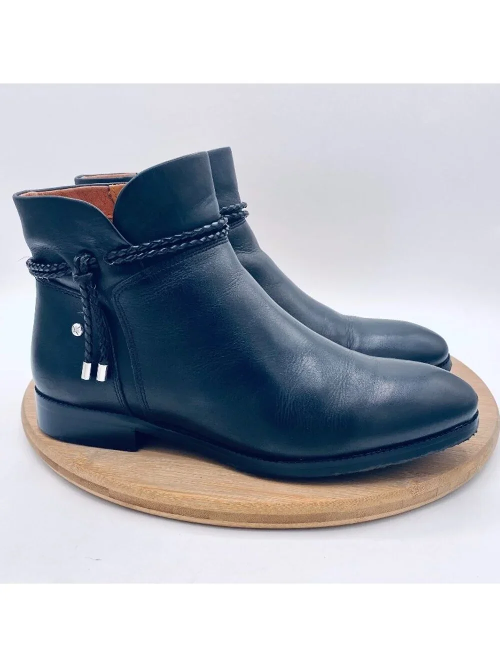 Pikolinos Shoes Womens 8.5 39 Black Leather Comfort Ankle Boots Zip Boho
